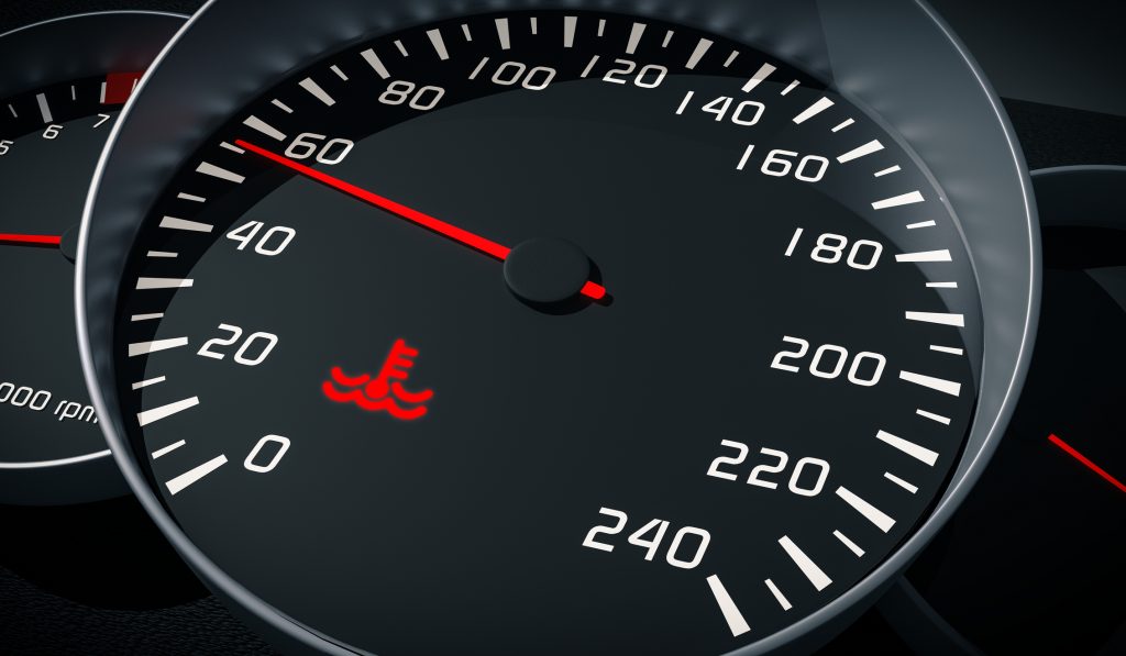 Dashboard coolant warning light